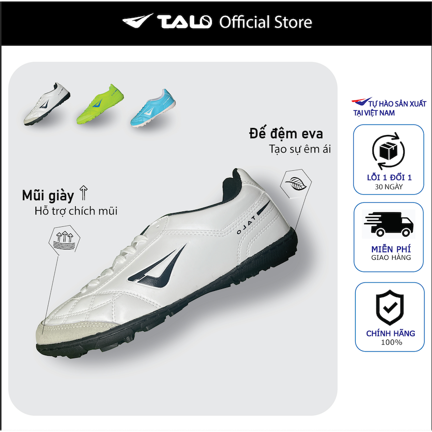Giày Đá Bóng TALO PRO TF Đệm EVA Kép Êm Ái, Da Lộn Bảo Vệ Mũi (Tặng Miễn Phí Túi Rút Và Tất Dệt Kim)