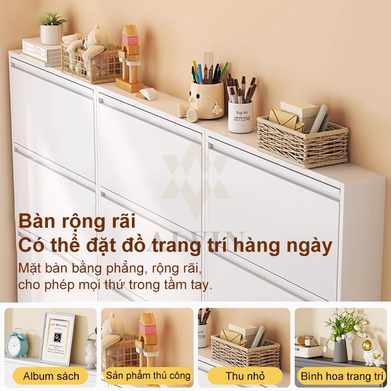 ALIVIN Tủ giày thép siêu mỏng kích thước nhỏ dung tích lớn tủ giày kim loại hiện đại kiểu Bắc Âu | BigBuy360 - bigbuy360.vn