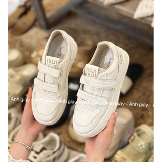 TT37 - Giày thể thao trắng nữ , giày sneaker đế bằng cổ thấp quai dán tiện lợi năng động, phù hợp đi học, du lịch