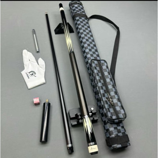 Cơ bida KÈm Chuôi Nối, gậy bi a lỗ, cơ bida carbon, cơ bida full cacbon, cơ KT magic full carbon 2MB -CK01