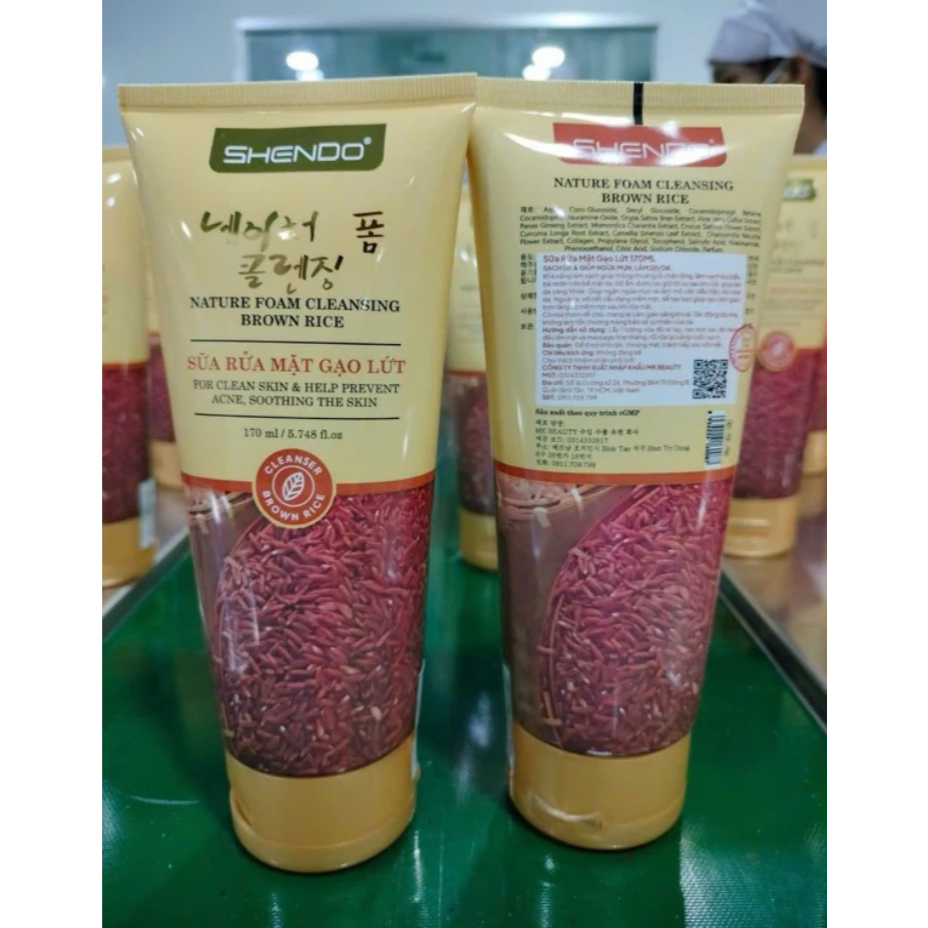 SỮA RỬA MẶT Gạo Lứt, Trà Xanh, Rưa Leo - SHENDO BEAUTY 170ml