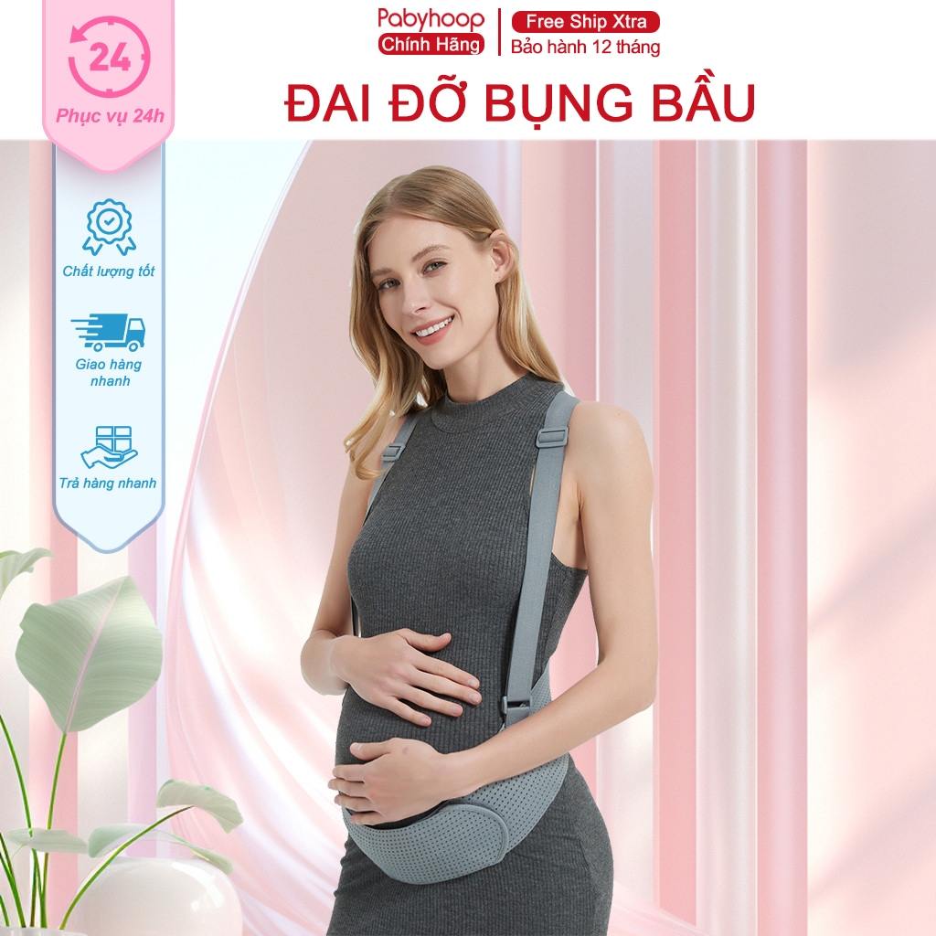 Đai Đỡ Bụng Bầu Pabyhoop Thoáng Khí Co Giãn Giảm Đau Lưng, Nâng Đỡ Thai Kỳ Cho Mẹ Bầu