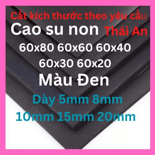 Tấm lót bể cá - cao su non màu đen 60x80,60x60,60x40,60x30,60x20 đủ độ dày, chống thấm, chống rung, 