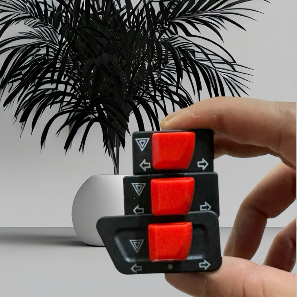 Nút Công Tắc Xi Nhan Tích Hợp Hazza Màu Đỏ Lắp Đặt Honda Cực Chất.