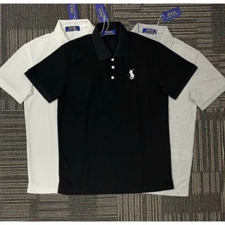 Áo polo nam nữ cổ bẻ cotton gai cá sấu thêu logo ngựa ngực dáng đơn giản basic