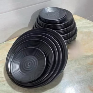 ĐĨA NHỰA, BÁT NHỰA PHÍP TRÒN GÂN NHÁM NHỰA VIỆT NHẬT HAI MÀU ĐEN NÂU  NHIỀU KÍCH CỠ Việt Nhật