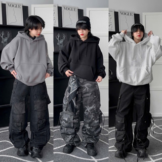 Hoodie BOXY TRƠN - Áo khoác hoodie TRƠN form BOXY NGẮN rộng mũ to nam nữ unisex màu XÁM TRẮNG/XÁM CHÌ/XÁM TIÊU