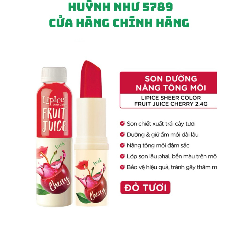 [CHÍNH HÃNG]Son dưỡng LipIce trái cây cherry -cam  đào đỏ tươi 4g