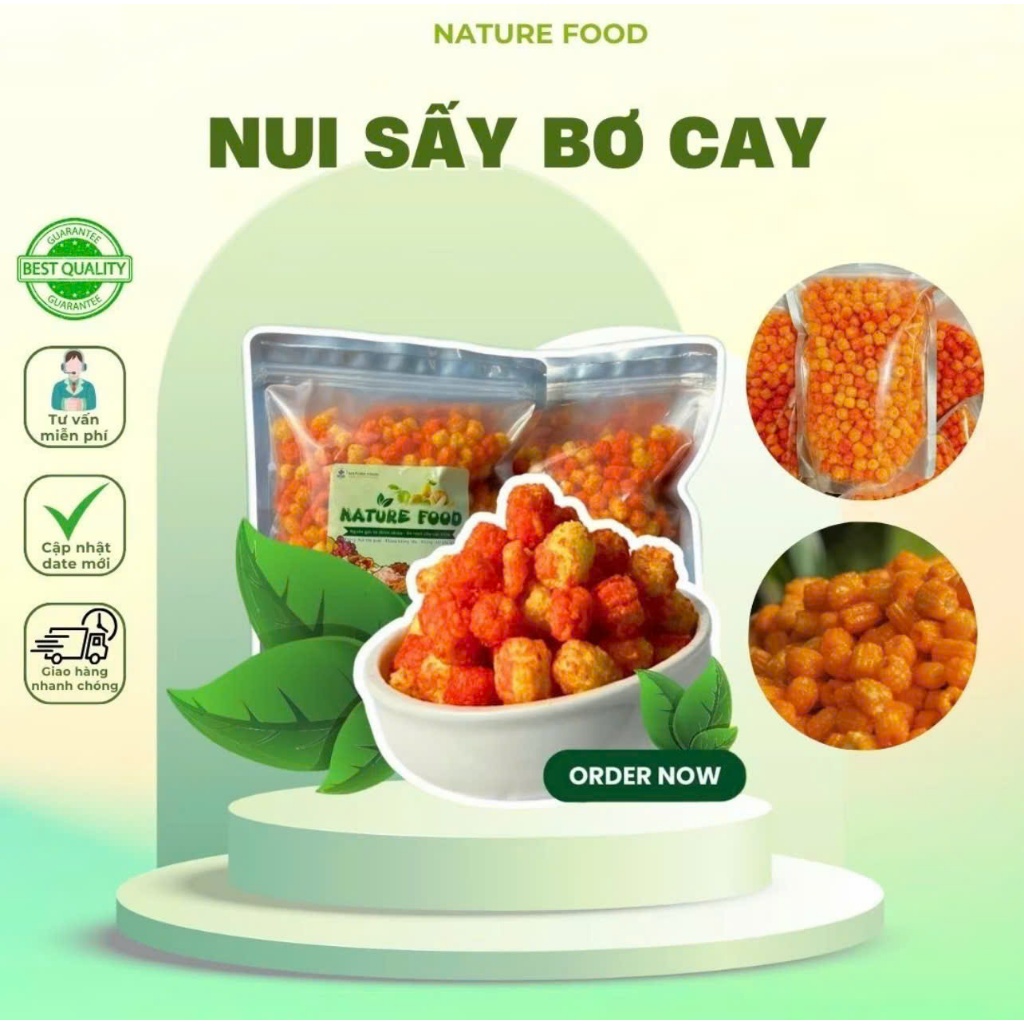 Nui sấy bơ cay giòn ngon đậm vị giòn tan NATURE FOOD