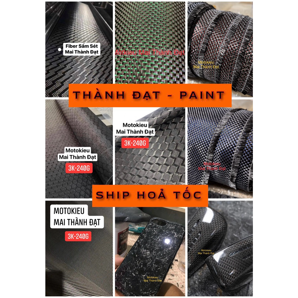 Vải Carbon Fiber Tổ ong,Hình khối,Vân Màu,Caro xéo  ( Tuỳ chọn Khổ )Chất Lượng Vải 3K-240G