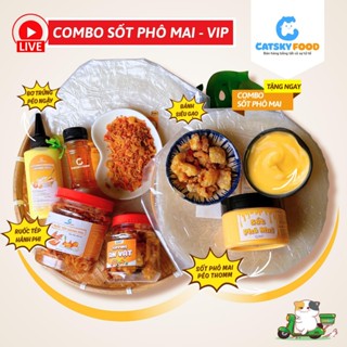 Bánh tráng phơi sương Catsky Food sốt phô mai tươi đồ ăn vặt tiện lợi - Combo Sốt Phô Mai Tươi - VIP BASIC