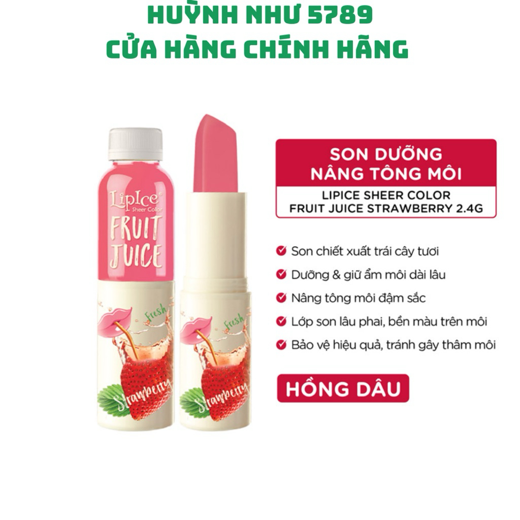[CHÍNH HÃNG]Son dưỡng LipIce trái cây strawberry- hồng dâu dịu ngọt 4g