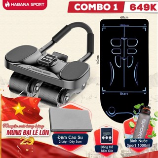 [HABANA SPORT] Máy Tập Bụng 4 Bánh Đốt Mỡ Thế Hệ Mới 2025- Tặng Bình Nước