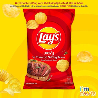  10 Bịch Snack Khoai tây Lays vị Thăn Bò gói nhỏ 3x gram . ĐỎ Nhỏ 