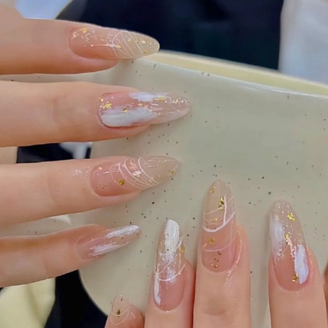 Nailbox sơn thạch JUNLY - nail box thiết kế móng giả giấy bạc sáng siêu xinh đi học đi chơi 119