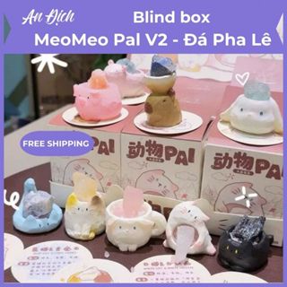   Full set 9 box  Blind Box MeoMeo Pal V2 - Đá Pha Lê mèo Mô hình trưng bày quà tặng dễ thương 