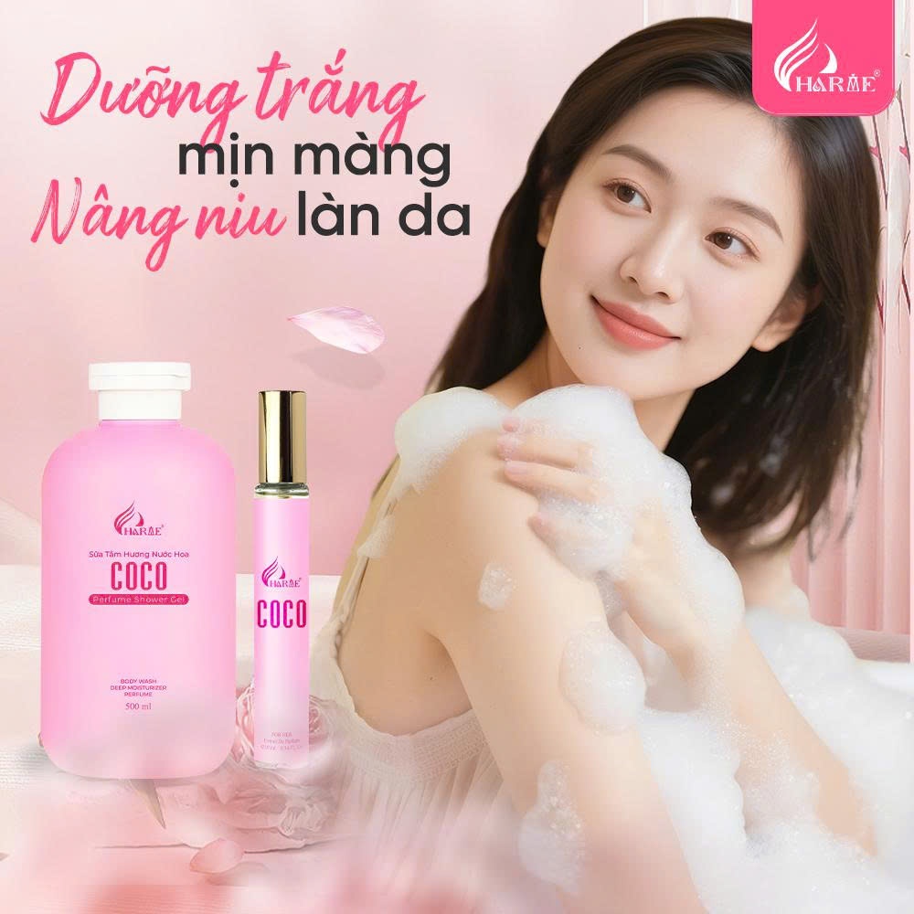 Sữa Tắm Charme Coco 500ml TẶNG Nước Hoa Charme Coco 10ml Chính Hãng – Thơm Lâu, Quyến Rũ
