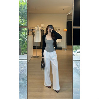 Áo Hai Dây Cổ U Tròn Nữ – Labeau - Màu Ghi Xám / Trắng Gạo | Áo Tank Top Basic