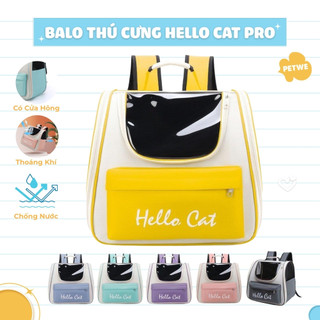  Balo Thú Cưng Hello Cat Bản Pro - Túi Vận Chuyển Chó Mèo Có Cửa Hông Chống Nước Nhiều Màu - Petwe 