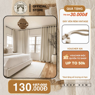 Rèm cửa sổ Màu trắng kem – trang trí decor cửa sổ phòng ngủ, chống nắng cản sáng tốt, nhiều kích thước - giá rẻ shoppe!