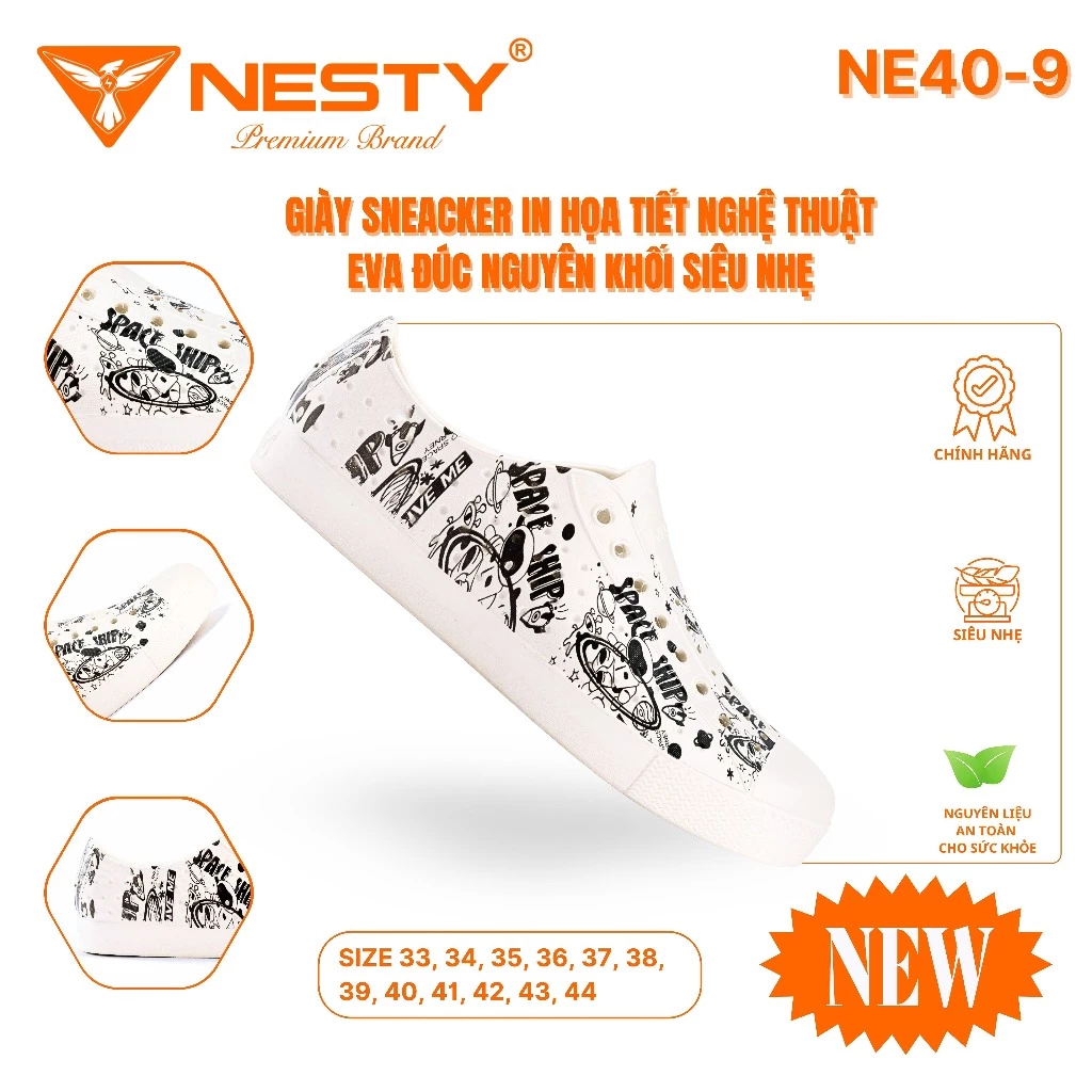 【NE40-IN】GIÀY SNEAKER NESTY NE40-9 VÀ NE40-1 – ĐÚC NGUYÊN KHỐI EVA SIÊU NHẸ, HỌA TIẾT ẤN TƯỢNG, ÊM ÁI CHO MỌI BƯỚC CHÂN
