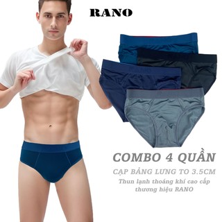  Combo 4 quần sịp nam tam giác thun lạnh co giãn 4 chiều thoáng khí thun lạnh cao cấp lưng cạp nhỏ 2.5cm CB4_LD04 
