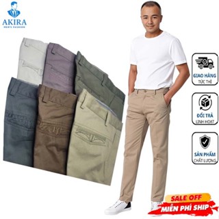  Quần kaki nam trung niên ống suông vải cao cấp thoáng mát form chuẩn lịch sự 