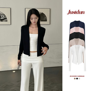 Áo Khoác Cardigan Dáng Dài cotton lông mịn Justdun-304