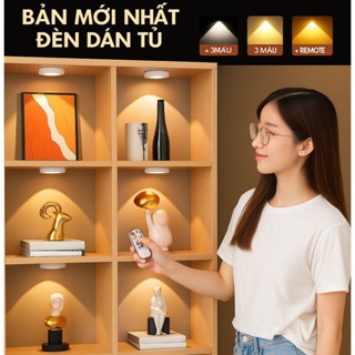  Đèn LED Dán Tủ kệ trưng bày mô hình - Dán Tường Thông Minh cảm biến kèm điều khiển sử dụng Pin AAA màu trắng vàng ấm 
