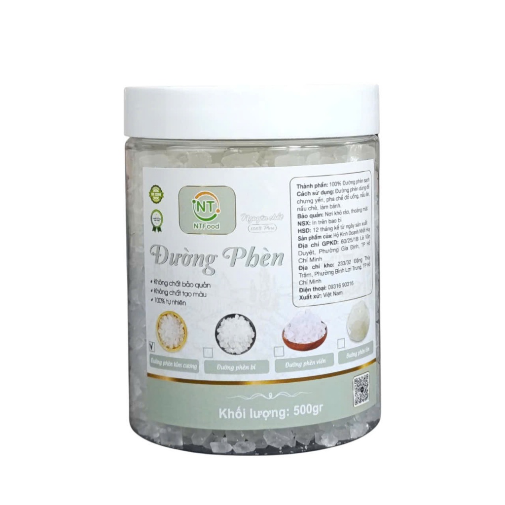 Đường Phèn Kim Cương NTFood Hũ 500gr - Nhất Tín Food