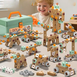 Bộ Đồ Chơi Lắp Ráp  DIY147 Chi Tiết Có Máy Bắt Vít Dành Cho Bé Trai Gái, Kèm Hộp Nhựa – SafeToy