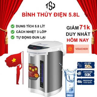 Bình Thủy Điện Nhật Bản Dung Tích 5,8L TSJ/Slivers Criest, Giữ Nhiệt Và Đun Sôi Nhanh, Tự Đông Đun Sôi Lại