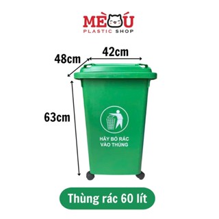 Thùng đựng rác nhựa, sọt rác nhựa 30L 40L và 60L cho gia đình có đạp chân có 4 bánh xe và nắp đậy