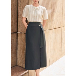  Chân váy A dài 80cm tà chéo 1 khuy đồng mã 4962 