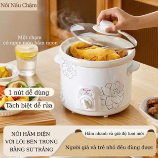 Nồi nấu chậm , Nồi Hầm bằng sứ dung tích 1.5L, 2.5L , 3.5L , 5L tiện dụng cho gia đình