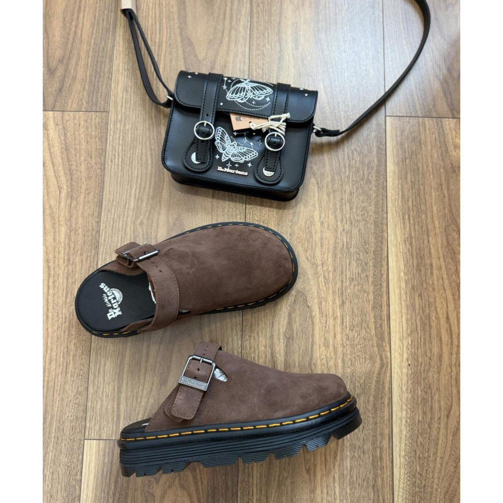 Dép drmartens zebzag beige da thật chính hãng