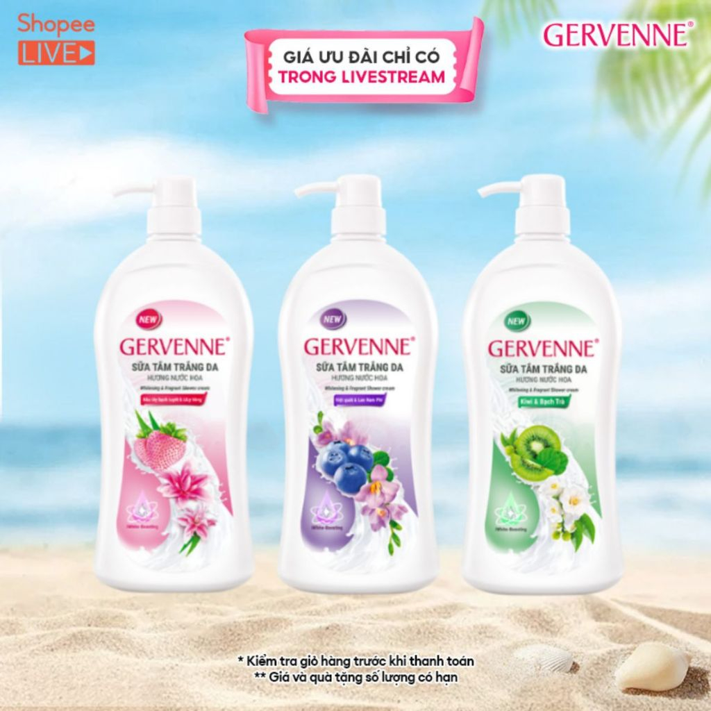 Sữa tắm trắng da Gervenne 1,2kg thơm, xịn, mịn