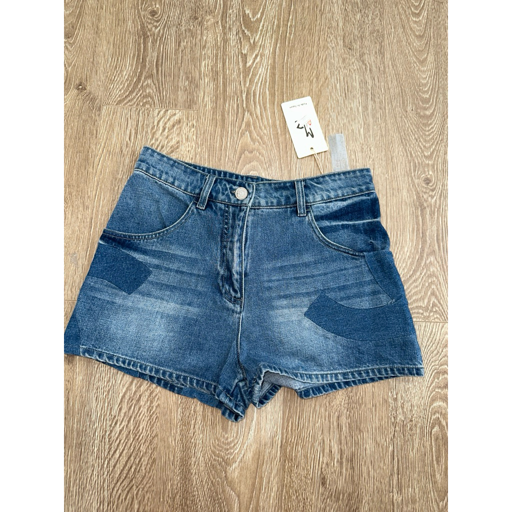 short denim bò quần jean nữ size M xanh pass 2hand Thanh lý