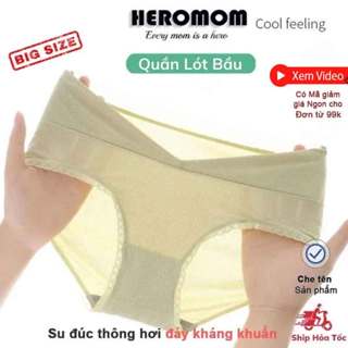  Quần lót bầu SU ĐÚC thông hơi cạp chéo đáy Kháng Khuẩn đồ lót chip bà bầu và sau sinh HEROMOM 
