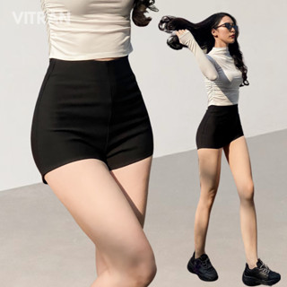 VITRAN BOUTIQUE Quần Short Idol Dance Đen Bảo Hộ Kpop Nữ Thun Cotton Xịn Cạp Cao Black Pink Co Giãn Basic Cơ Bản Trơn