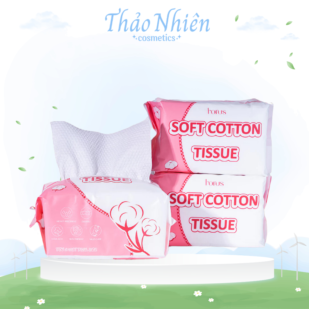 Khăn khô đa năng Horus Soft Cotton Tissue 80miếng/gói