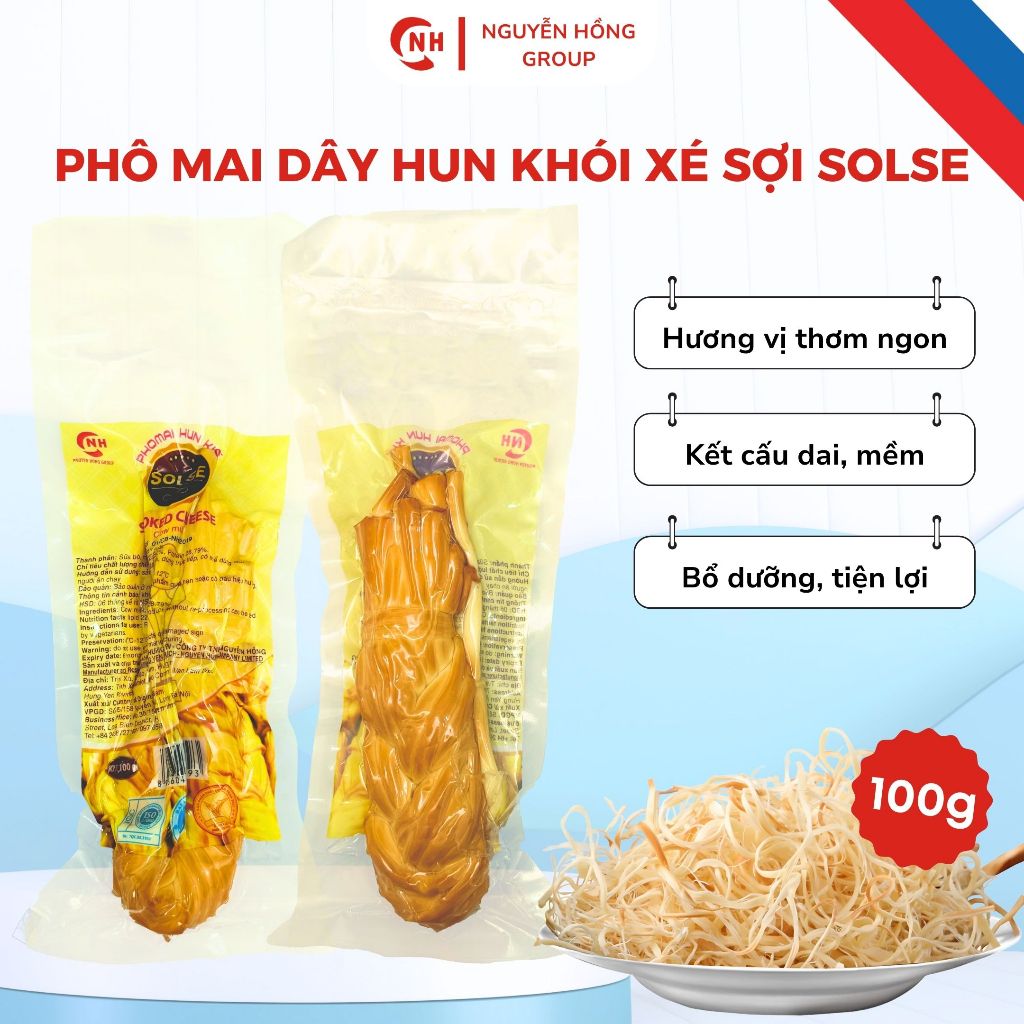 Phô mai dây xé sợi xông khói Mặn SOLSE Nga phômai hunkhói phô mai dây  hun khói phô mai