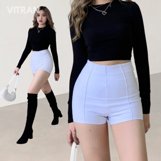 VITRAN BOUTIQUE Quần Short Idol Dance Trắng Bảo Hộ Kpop Nữ Cạp Cao Black Pink Thun Cotton Xịn Co Giãn Basic Cơ Bản Trơn