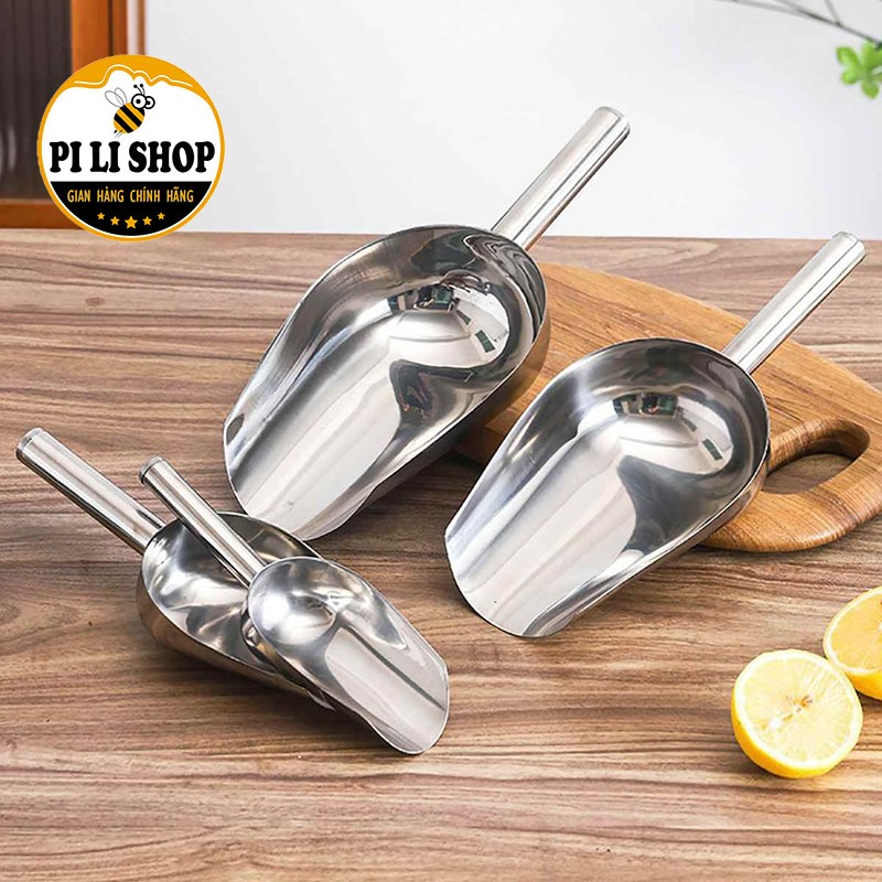 Vá Xúc Đá Inox 304 Không Gỉ An Toàn Sức Khỏe, Xẻng Xúc Đá Đa Năng Xúc Gạo Hạt Đậu Bánh Kẹo