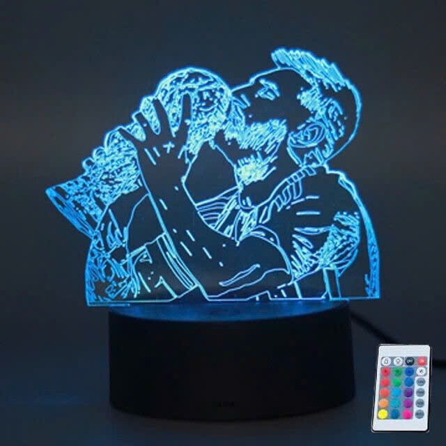 Đèn led 3D  Bóng đá  khắc hình Messi đèn quà tặng quà lưu niệm