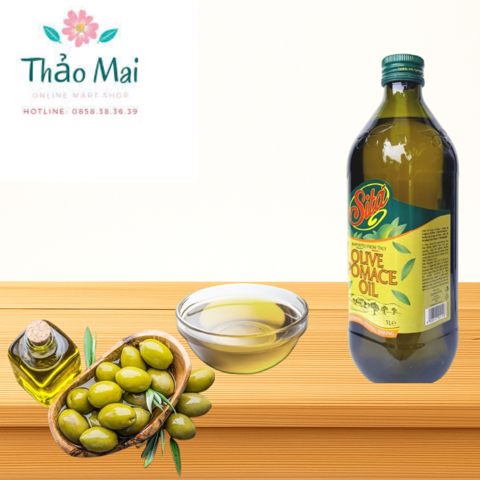 Dầu Oliu Nấu Ăn Kojin Dầu Oliu Nguyên Chất Pomace Nhập Khẩu Ý Chai Thủy Tinh 1L