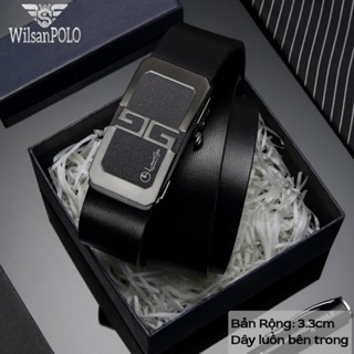  Thắt lưng Lisango cao cấp Mã 038 dây da PU bản rộng 3.3cm mặt hợp kim khóa tự động. 