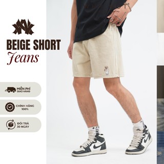 [Có Bigsize] - Quần Short Jean Nam WHY.NOT BEIGE SHORT JEANS Form Trên Gối- Quần Đùi Nam Màu Be Kaki