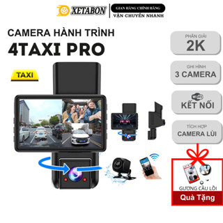  Camera hành trình ô tô 4Taxi Pro 3 mắt cam kết nối điện thoại ghi hình tốc độ cao độ phân giải 2k bảo hành 12 tháng 