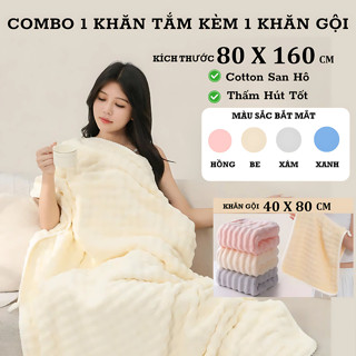 Khăn Tắm Midosu Sumi Siêu Thấm Hút, Sợi Cuộn To, Chất Liệu Dày Dặn Không Rụng Lông